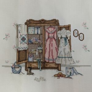 Paula Vaughan Cross Stitch Finished Complete Home Made A Cameo of The Past